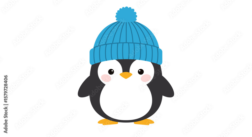 Naklejka premium Adorable Penguin in Winter Outfit Vector Illustration