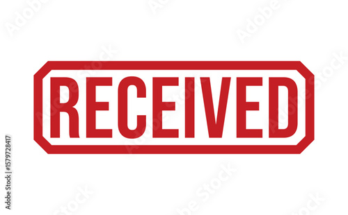 Red Ink Received Stamp Official Confirmation, Document Processing, and Business Transactions, Isolated on White