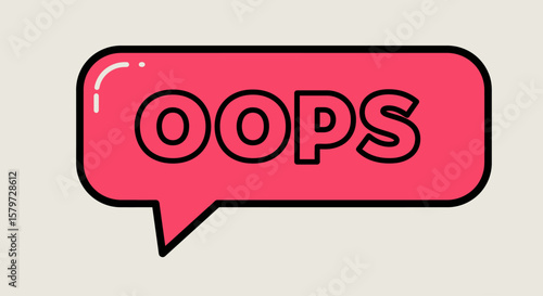 Comic Expression Oops in Vector Bubble Design