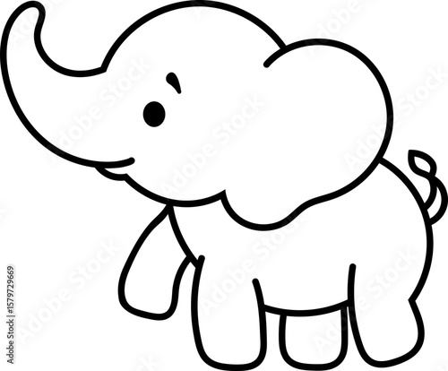 Photography Cute baby elephant cartoon walking isolated on a white transparent background ve