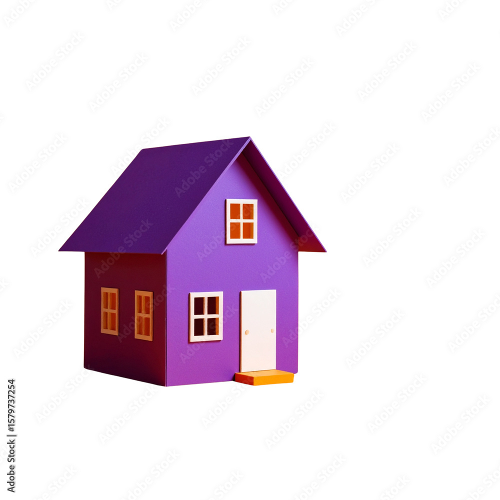 a violet and orange house on orange background a violet and orange house on orange background