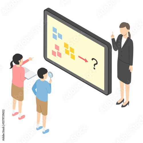 タブレット学習する子供達