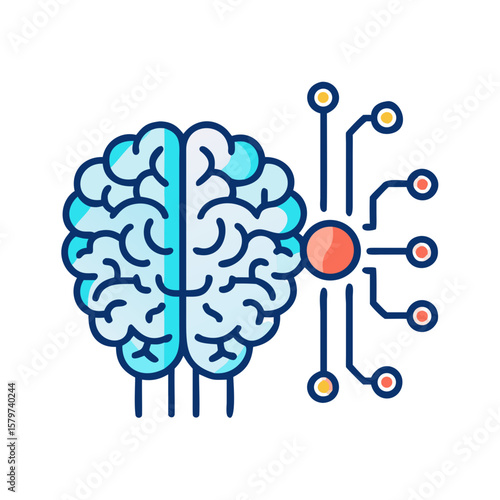 Artificial Intelligence Brain Connection Technology Illustration