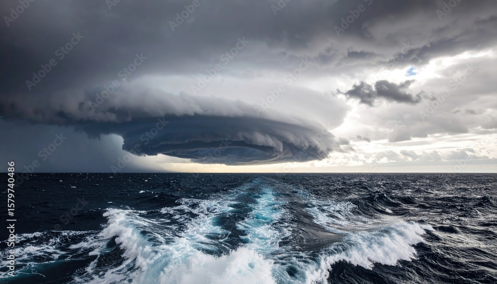 Obraz premium Powerful storm over ocean