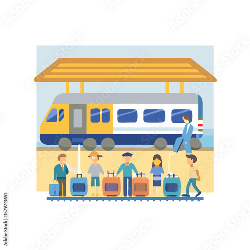 People Waiting at Train Station