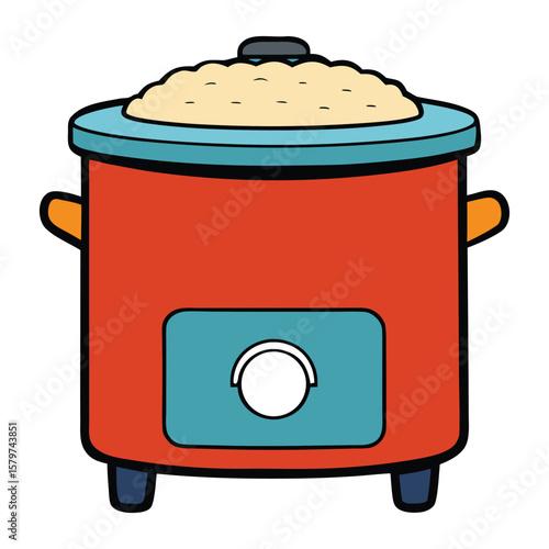 Sure! Here's a concise description for an electric slow cooker in 180 characters:

"An electric slow cooker gently simmers meals over hours, locking in flavors and tenderness. Perfect for easy, hands-