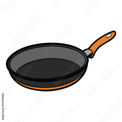 Black cast iron frying pan with a sturdy handle, ideal for searing, sautéing, and frying. Retains heat well for even cooking. Perfect for stovetop or oven use.
