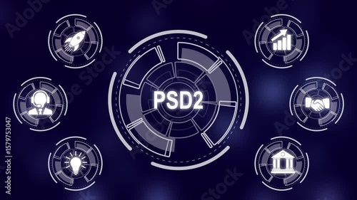 Wallpaper Mural Fintech Financial technology digital money online banking business finance concept. a futuristic holographic advanced HUD circle platform Business, Technology network background concept. Torontodigital.ca