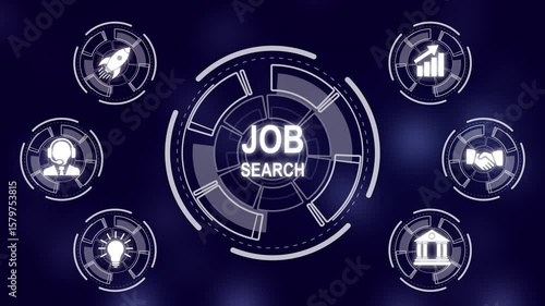 Wallpaper Mural Job Search human resources recruitment career. Business, Technology, Internet and network concept. a futuristic holographic advanced HUD circle platform Business, Technology network background concept Torontodigital.ca