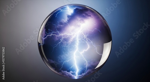 Crystal ball with lightning