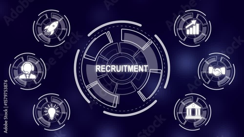 Wallpaper Mural Recruitment career employee interview business HR Human Resources concept. Business, and network concept. a futuristic holographic advanced HUD circle platform Business, Technology network background. Torontodigital.ca