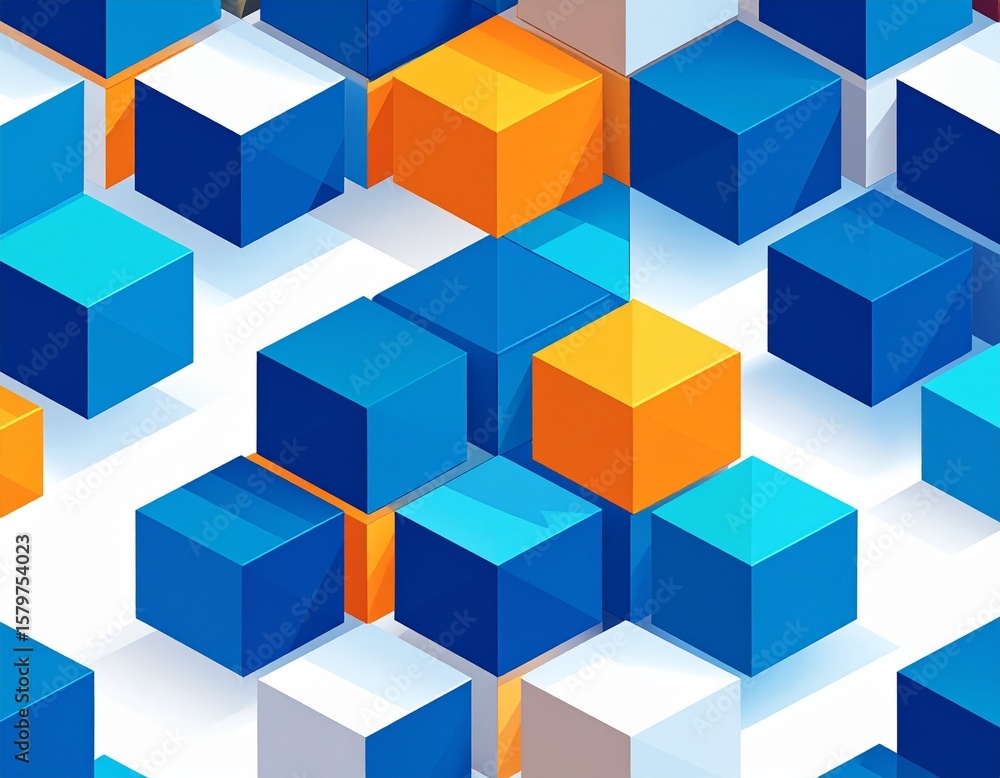 Obraz premium 3D geometric cube pattern with shadow