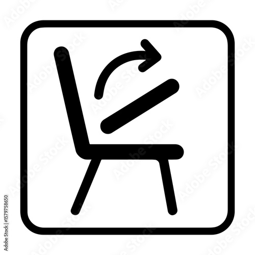 Foldable seat icon with transparent background symbolizing collapsible seating and space-saving furniture
