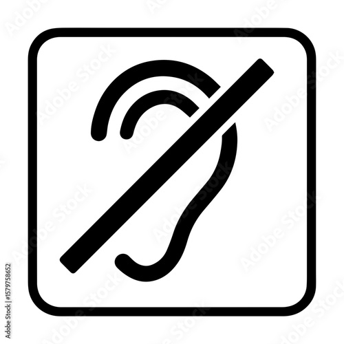 Hearing impaired icon with transparent background symbolizing accessibility and hearing disability assistance
