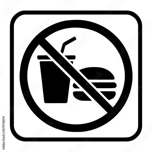 No food and drink on transport icon with transparent background symbolizing prohibition of eating and drinking on public transportation

