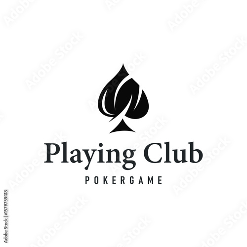 poker logo design a simple minimalist card game gambler game with card symbols as the design illustration template symbol