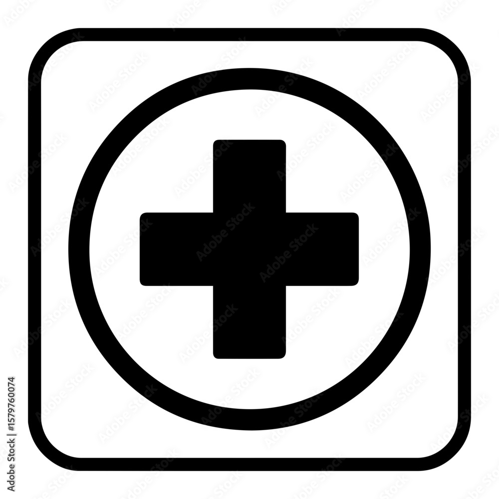 Obraz premium Medical aid first aid box icon with transparent background symbolizing emergency medical supplies and health care assistance 