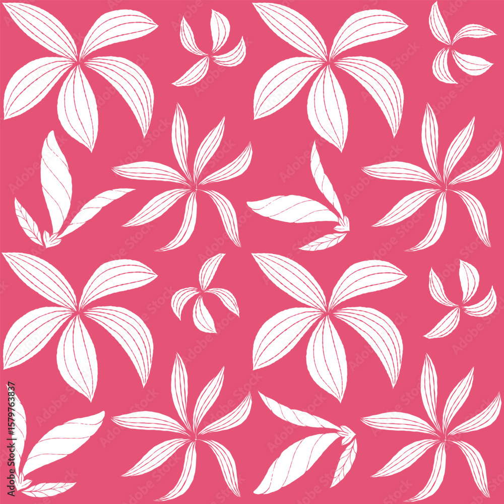 Fototapeta premium seamless floral pattern with pink background