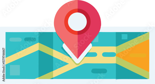 A comprehensive collection of colorful GPS and map-related icons, illustrating navigation, location, and travel concept