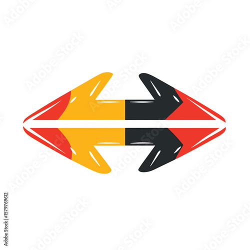 Merge arrow joining paths, vector style simple color