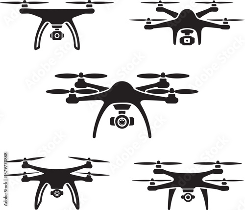 Quadcopter Drone Silhouette Design"

"Flying Drone with Camera Vector"

"Modern Tech Drone Icon Clipart"

"Remote-Control Drone in Sky"

"Futuristic Drone Top View Silhouette"


