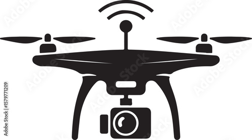 Quadcopter Drone Silhouette Design"

"Flying Drone with Camera Vector"

"Modern Tech Drone Icon Clipart"

"Remote-Control Drone in Sky"

"Futuristic Drone Top View Silhouette"

