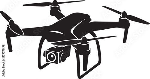 Quadcopter Drone Silhouette Design"

"Flying Drone with Camera Vector"

"Modern Tech Drone Icon Clipart"

"Remote-Control Drone in Sky"

"Futuristic Drone Top View Silhouette"

