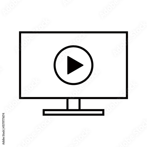 動画再生マークが表示されたパソコンの画面