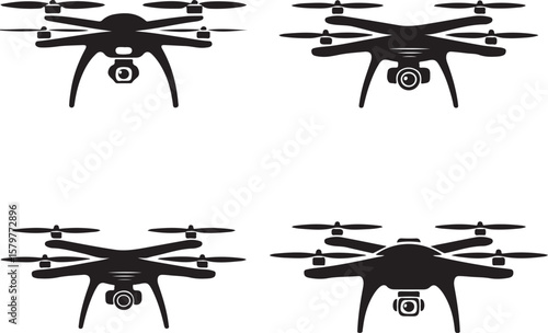 Quadcopter Drone Silhouette Design"

"Flying Drone with Camera Vector"

"Modern Tech Drone Icon Clipart"

"Remote-Control Drone in Sky"

"Futuristic Drone Top View Silhouette"

