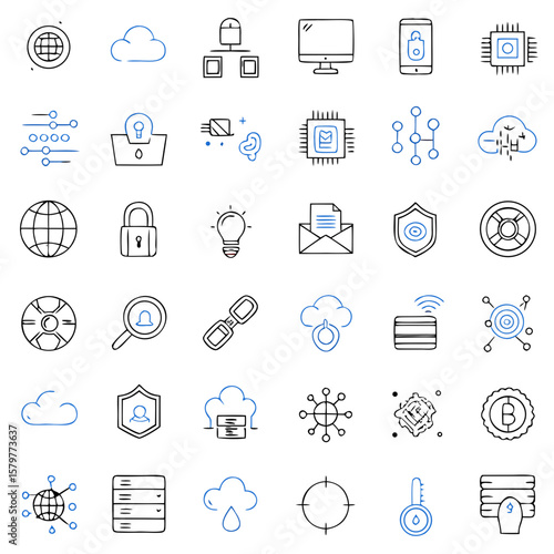 Collection icône technologie