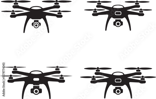 Quadcopter Drone Silhouette Design"

"Flying Drone with Camera Vector"

"Modern Tech Drone Icon Clipart"

"Remote-Control Drone in Sky"

"Futuristic Drone Top View Silhouette"

