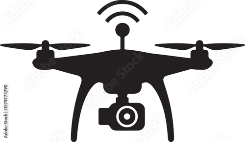 Quadcopter Drone Silhouette Design"

"Flying Drone with Camera Vector"

"Modern Tech Drone Icon Clipart"

"Remote-Control Drone in Sky"

"Futuristic Drone Top View Silhouette"


