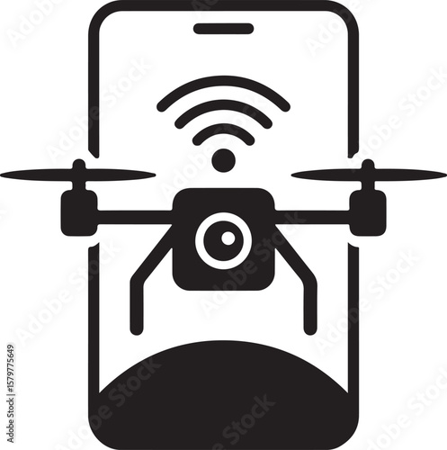 Quadcopter Drone Silhouette Design"

"Flying Drone with Camera Vector"

"Modern Tech Drone Icon Clipart"

"Remote-Control Drone in Sky"

"Futuristic Drone Top View Silhouette"

