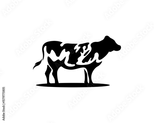 cow bull milk art style logo icon symbol design template illustration inspiration