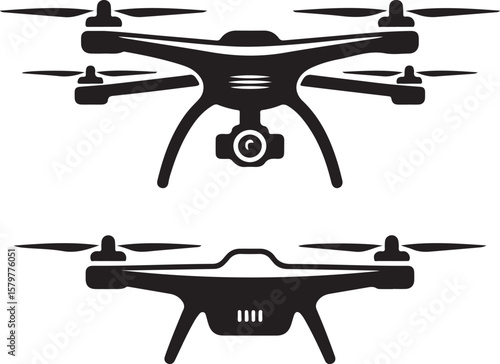 Quadcopter Drone Silhouette Design"

"Flying Drone with Camera Vector"

"Modern Tech Drone Icon Clipart"

"Remote-Control Drone in Sky"

"Futuristic Drone Top View Silhouette"

