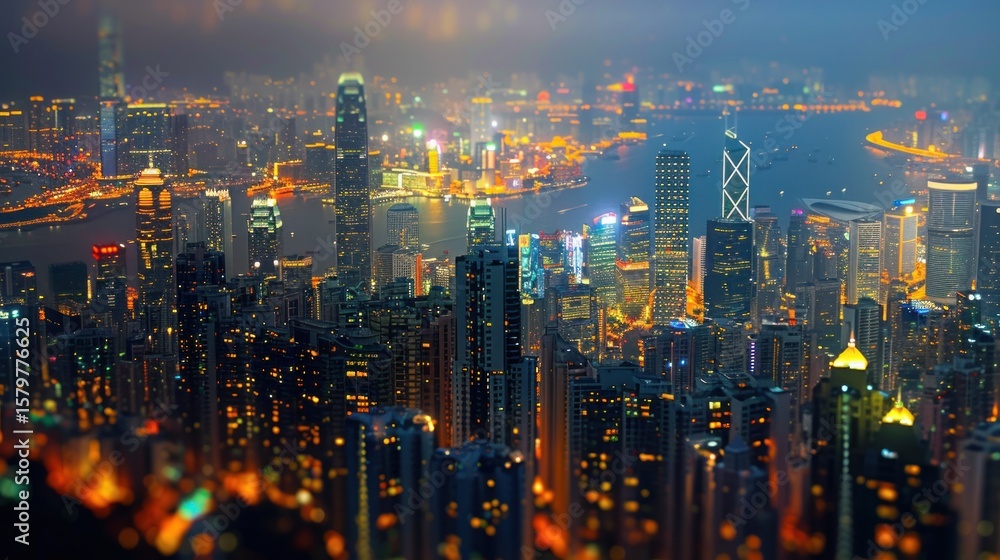 Fototapeta premium Cityscape night view