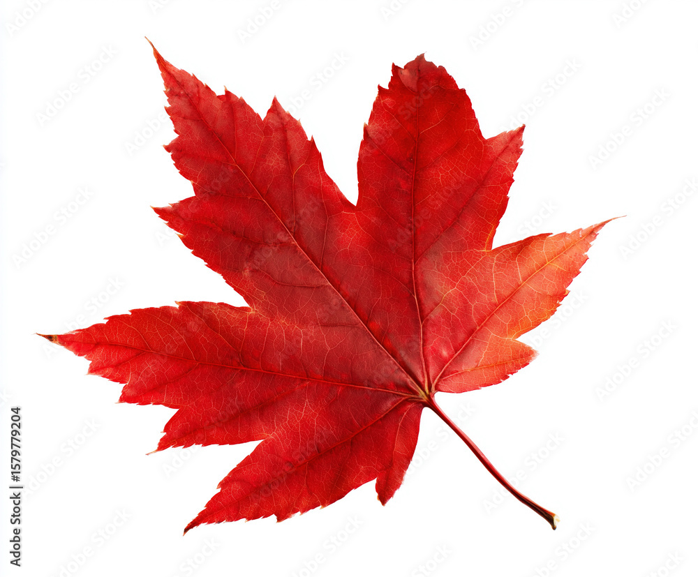 Macro of red maple leaf isolated on white background Macro of red maple leaf isolated on white background
