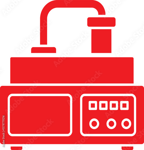 Red silhouette of a medical device, likely a ventilator or similar respiratory aid.