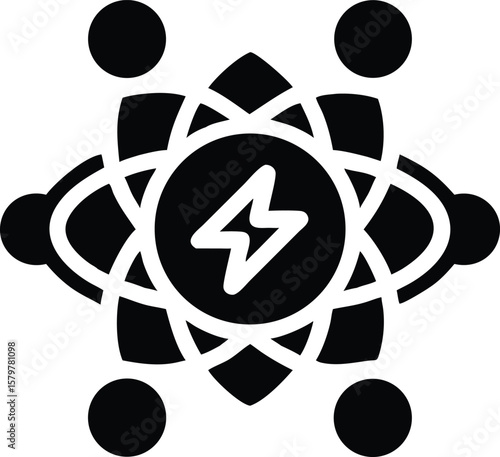 Energy collaboration connection icon vector design