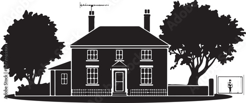 Classic House Silhouette Vector

Modern Home Design Illustration

Cozy Family House Icon

Simple Residential House Graphic

Suburban Home Silhouette Art