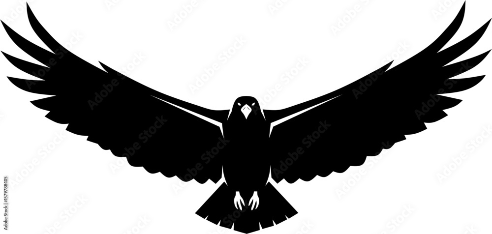 Fototapeta premium eagle vector illustration with flying bird-inspired feather design
