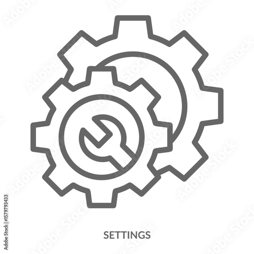 Settings Icon Line Style. Design Vector Illustration