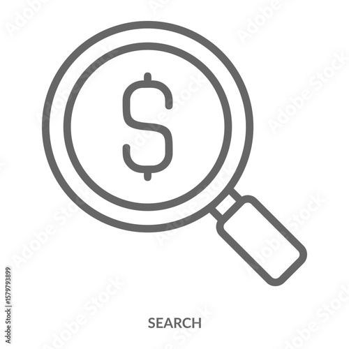 Search Icon Line Style. Design Vector Illustration