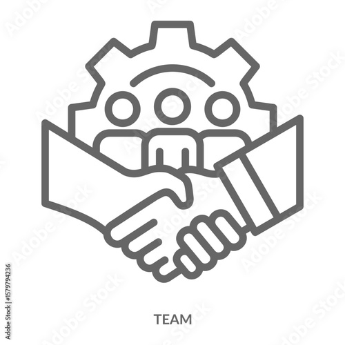 Team Icon Line Style. Design Vector Illustration