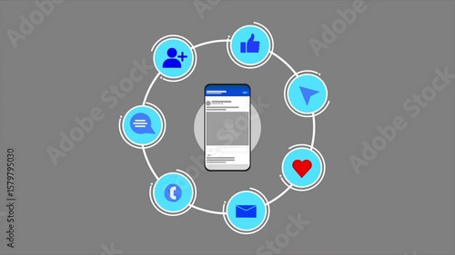 Wallpaper Mural Social Media Interaction Icons Animation – Smartphone UI Motion Graphic Torontodigital.ca
