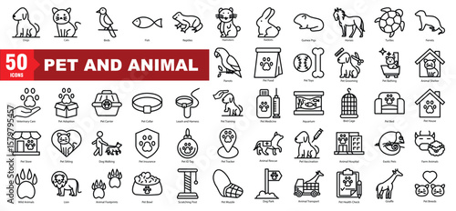 Pet and Animal icon set