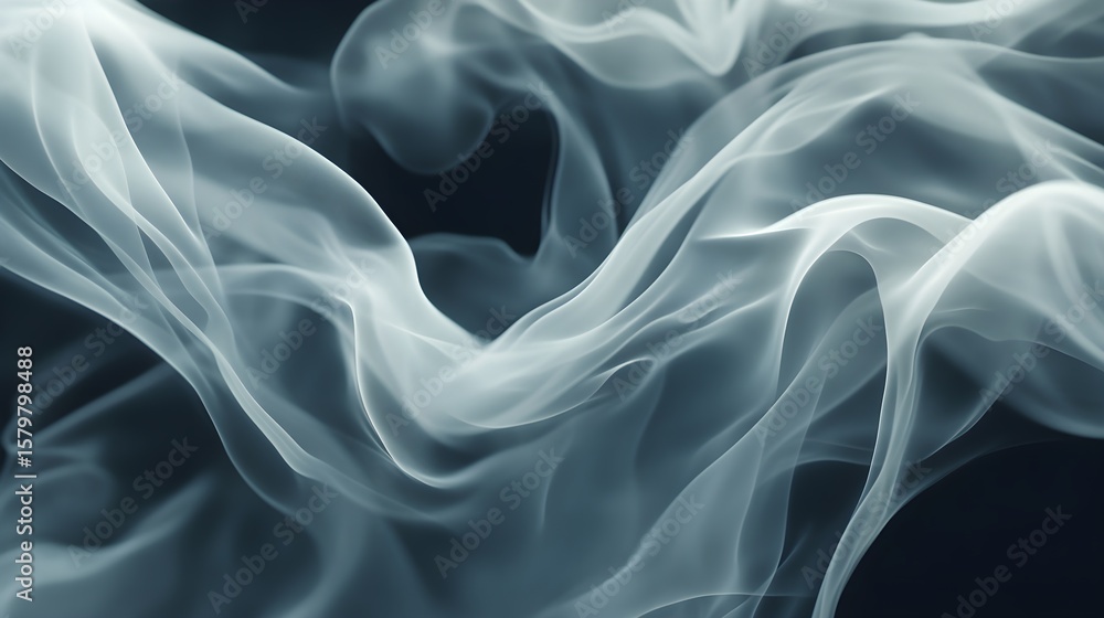Obraz premium Ethereal Gray and White Wispy Smoke Abstract Background