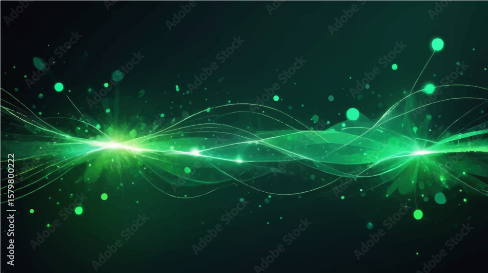 Naklejka premium abstract Glowing green and blue abstract background with smoky texture and flowing light patterns