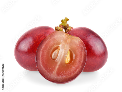 Red grape isolated on white