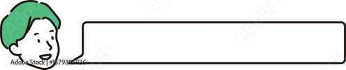 吹き出しとビジネスマンのシンプルなイラスト素材